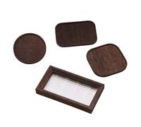 TWTCZOZ Ensemble de 4 Plateaux Miniatures pour La Décoration de Maisons de Poupées et Les Goûters.