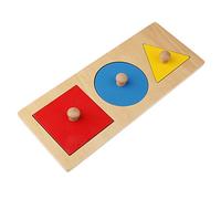 TWTCZOZ Jouet Enfant Planche Puzzle Rond Géométrie Empilage Apprentissage Bois Favorise Coordination Main-œil Convient à La Formation Préscolaire É, Assiette Rectangulaire