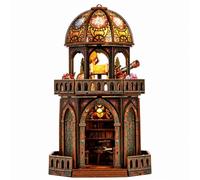TWTCZOZ Maquette Observatoire Puzzle Bois 3D Maquette Architecture Miniature Kit Assemblage Décoration avec Dôme Toit et Ouvertures Arquées Balcon et Étagères