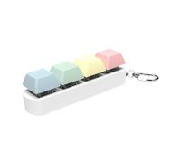 TWTCZOZ Porte-clés Clavier Anti-stress Sensoriel avec Mousqueton et Quatre Boutons Mécaniques En PP, Idéal pour Décorer Un Sac de Bureau Ou D'école, B