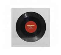 TWTCZOZ Vitrine Acrylique Boîte Présentoir Coffret Décor Déco Vinyle Transparente Design Sobre avec Disque Vintage Type Vinyle et Détails Imprimés Adaptée aux Salons Bureaux Musique, Rouge
