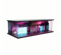 TWTCZOZ Vitrine de Véhicule Boîte d'Exposition Diorama Miniature Rue Maquette avec Panneaux Clairs Anti Poussière en PVC et pour, MO914302-Scène D Assemblage avec Éclairage Style Cyberpunk 02