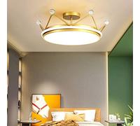 TWXG Créatif Moderne plafonnier LED plafonnier pour Chambre d'enfants Couronne dorée Lustre créativité Chambre d'enfant garçon Fille luminaire Intelligent Gold