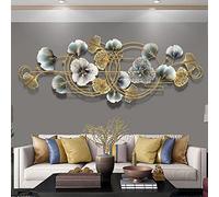 TWY Décoration Murale Métal 3D Metal Wall Art Feuille De Ginkgo En Fer Forgé Moderne, Créatives À La Main Décoration Murale En Métal Pour Salle D'étude/Salon/Chambre À Coucher, Nature, 127 x 44 cm