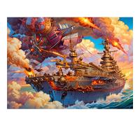 TWYYDP 1500 Pièces Puzzles pour Adultes Paysage D'Anime de Cuirassé Marin Puzzle Décorations de Chambre Puzzles en Bois