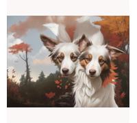 TWYYDP Puzzle 1000 Pièces Adultes,Animal Border Collie Marron Blanc Puzzle,Libérer Le Stress et Résoudre Les Problèmes,Puzzles en Bois
