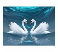 TWYYDP Puzzle 1000 Pièces Adultes,Puzzles en Bois,Aimer Les Animaux De Cygne Blanc,Décor Murale pour Salon et Chambre