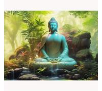 TWYYDP Puzzle 1000 Pièces Adultes,Statue de Bouddha de la Jungle Puzzle,Penser Jeu Éducatif,Puzzles en Bois