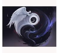 TWYYDP Puzzle 1500 Pieces Adulte,Anges et Démons Yin Yang Tai Chi Puzzle,Jeux Familiaux DIY Cadeau,Puzzles en Bois