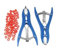 TWZKXC Lot de 2 bandelettes de castration d'animaux sans sang pour agneaux, moutons, veaux, porcelets, pinces d'extension de ballons (avec 50 anneaux de roulettes)