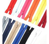 TX Fermetures Éclair Couture Fermetures à Glissière en Nylon Résine Fermeture À Glissière Colorée de 30 CM avec Anneau 12 Fermetures à Glissière Colorées de Bobine