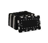 TX GIRL 10Pcs / Set ABS Place Poker Chips Casino Poker Chips Rectangulaire Chip Anti-contrefaçon Chip Coin Poker Chips (Color : Black)