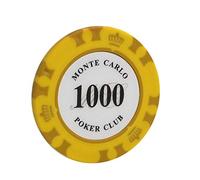 TX GIRL 25pcs / Lot Clay Jetons De Poker Texas Poker Chip Set Pièces De Métal De La Couronne Monte Carlo Chips Poker Club Accessoires (Color : 1000)