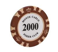 TX GIRL 25pcs / Lot Clay Jetons De Poker Texas Poker Chip Set Pièces De Métal De La Couronne Monte Carlo Chips Poker Club Accessoires (Color : 2000)