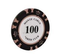 TX GIRL 25pcs / Lot Clay Jetons De Poker Texas Poker Chip Set Pièces De Métal De La Couronne Monte Carlo Chips Poker Club Accessoires (Color : 100)