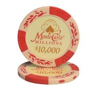 TX GIRL 5Pcs / Set Poker Chips Clay Casino Texas Poker Chip Set Clay Composite Pièces De Métal du Blé Monte Carlo Chips Poker Club Accessoires Personnalisable (Color : 10000)