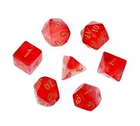 TX GIRL 7pcs / Set Polyédrique Sided Dice D4 D6 J8 D10 D12 D20 Dice Numérique for D & D RPG Poly Table De Jeu (Color : Red)