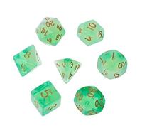 TX GIRL 7pcs / Set Polyédrique Sided Dice D4 D6 J8 D10 D12 D20 Dice Numérique for D & D RPG Poly Table De Jeu (Color : Green)