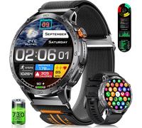 Tx2 Men'S Smart Watch With Large 730 Mah Battery, 1.75 Inches Amoled Large Screen Smartwatch With 110+ Sports, 24/7 Heart Rate Spo2, Ip68 Waterproof For Android Ios