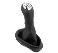 TXBZQKJ Pommeau De Levier De Vitesse Soufflet pour Renault Clio III 2005-2009, 5 Vitesses Voiture Couvercle Anti-PoussièRe en Cuir Noir du Cadre Kit Remplacement,B