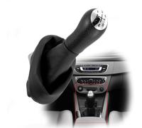 TXBZQKJ Pommeau De Levier De Vitesse Soufflet pour Renault Clio III 2005-2009, 5 Vitesses Voiture Couvercle Anti-PoussièRe en Cuir Noir du Cadre Kit Remplacement,A