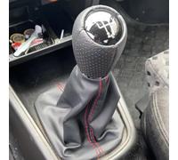 TXBZQKJ Pommeau De Levier De Vitesse Soufflet pour Seat Leon I II TDI Cupra R Sport FR, 5 Vitesses Voiture Couvercle Anti-PoussièRe en Cuir Noir du Cadre Kit Remplacement