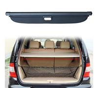 TXBZQKJ Tablette de Coffre Arrière pour Mercedes Benz ML350 W163 W164 W166, SUV Rétractable Cache-Bagages Pare-Soleil Colis de Coffre Store Enrouleur, Cuir PU Noir Texture Cuir Alliage d'aluminium