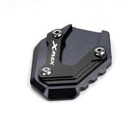 TXDBD Extension De Béquille Latérale De Moto CNC, Plaque D'agrandissement pour XMAX300 Xmax 125 250 300 400 2017-2026 Support du Latéral(Noir)