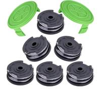 Txdzking 6 Bobines de Fil 2 Couvercle Compatible avec Greenworks Débroussailleuse G40LT/ G40LTK2/G40LTK2X/2101507/2101507UA/2101507UC,Bobine Double Fil 29187 de Remplacement