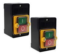 TXErfolg AC220V / 380V 10A Bouton poussoir de poussoir/désactivé sur l'eau/désactivé pour machines textiles mécaniques - 2pcs