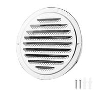 TXErfolg Grille Aeration 145-155mm Grille Ventilation Acier inoxydable Grille de ventilation ronde à lamelles avec Filet Anti Insectes und Boucle pour Garage Cuisine Salle de Bain