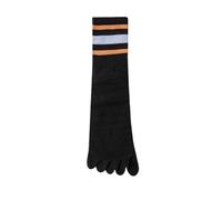 TXLEAPEY 4pairs Men's Five Finger Socks Striped Low Cut Five-Toe Cotton Comfortable Casual Middle Sock Sports Sock(Black)