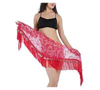 TXLEAPEY Costume de danse à paillettes for femmes, accessoires scintillants, écharpe de hanche, ceinture, jupe, serviette de danse orientale, vêtements de cours, tissu(Color 17)