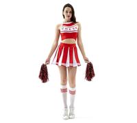 TXLEAPEY Costumes spéciaux de pom-pom girl, uniformes de pom-pom girl, uniformes de spectacle sur scène(RED,S)