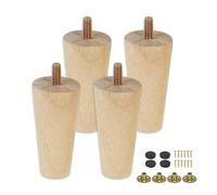 TXLEAPEY Kit de Pieds Meubles en Bois Massif, Hauteur 8/15/20cm, cône incliné, canapé-lit, Armoire, Table et Chaise Remplacement(H8CM 4PCS)