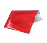 TXLEAPEY Laser Argent 8x15cm, 50 Feuilles de Papier de marquage à Chaud, Feuille de plastifieuse de Transfert for boîte Rigide et matière Plastique(50pcs-Shiny Red)
