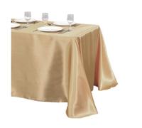 TXLEAPEY Nappe rectangulaire en Satin for décoration de Mariage, Banquet, Table à Manger(Brown,145x145cm)