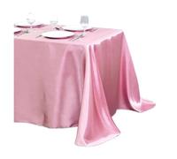 TXLEAPEY Nappe rectangulaire en Satin for décoration de Mariage, Banquet, Table à Manger(Pink,145x145cm)