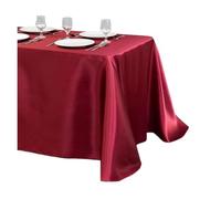 TXLEAPEY Nappe rectangulaire en Satin for décoration de Mariage, Banquet, Table à Manger(Red,145x145cm)