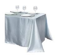 TXLEAPEY Nappe rectangulaire en Satin for décoration de Mariage, Banquet, Table à Manger(Silver,145x145cm)