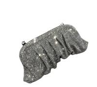 TXLEAPEY Pochettes de soirée faites à la main avec poignée brillante et strass, sacs pliables for fête mariage(01)