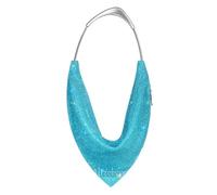 TXLEAPEY Sac de soirée à poignée en métal, magnifique pochette et sac main diamant fait la for fête mariage(Peacock Blue)