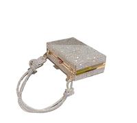 TXLEAPEY Sac de soirée boîte à diamants for femmes, sacs main styliste avec nœud en strass et perles, sac bandoulière brillant, petits rabat