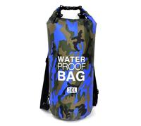 TXLEAPEY Sac étanche Portable Camouflage for Rafting, plongée, Natation, Trekking, 2/5/10/15/20/30 L, revêtement PVC(30L Blue)