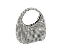 TXLEAPEY Sacs à main de soirée en diamant for femmes, sac Banquet scintillant, fête mariage, pochette strass, dîner(Silver)