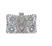TXLEAPEY Sacs de soirée en diamants for femmes, sac à bandoulière brillant avec strass, sacoche Vintage for fêtes, Clubs mariage(Silver)