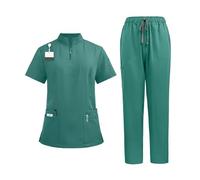 TXLEAPEY Uniformes Unisexes For Infirmières À Col En V, Ensemble De Vêtements De Travail For Femmes, Uniformes De Travail For Médecins Et Dentistes(42108-Green,L)