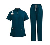 TXLEAPEY Uniformes Unisexes For Infirmières À Col En V, Ensemble De Vêtements De Travail For Femmes, Uniformes De Travail For Médecins Et Dentistes(42108-Blue,L)