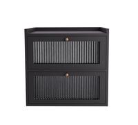 Txmyxgs BoîTe à Pain à 2 éTages, Grande Boîte à Pain avec Fenêtre de Visualisation pour le Stockage du Pain et l'organisation de la Cuisine, BoîTe à Pain pour Pain et Toast,36,5x34,5x24 cm,Noir