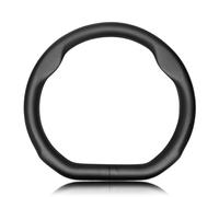 Txopaf Voiture Cuir Volant Caches, pour BYD Seal U DM-i Antidérapant Protege Volant Respirant imperméable Protection intérieur Accessoires,A/Black-Perforated